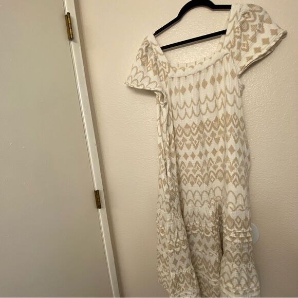 Sonoma Tiered Maxi Dress gauze muslin 100% Cotton Boho square neck oversized M - Picture 6 of 13
